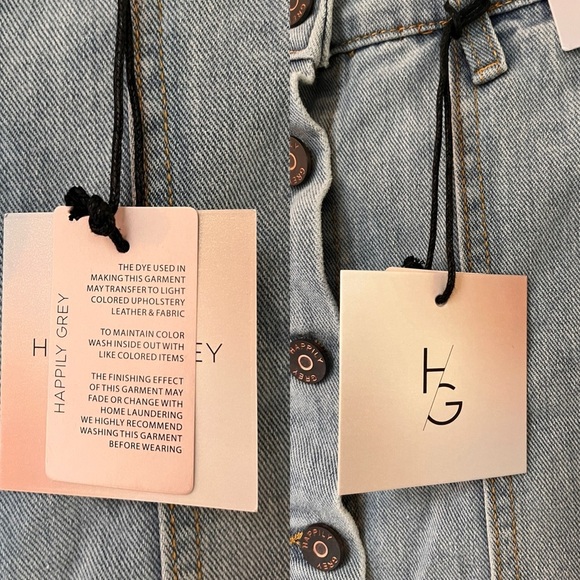 NWT Happily Grey Button Front Denim Midi Skirt - Picture 3 of 12